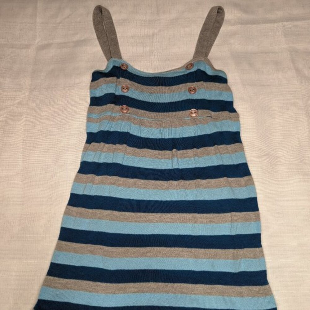 FANG Girls Dress Size XL Blue & Gray Striped‎